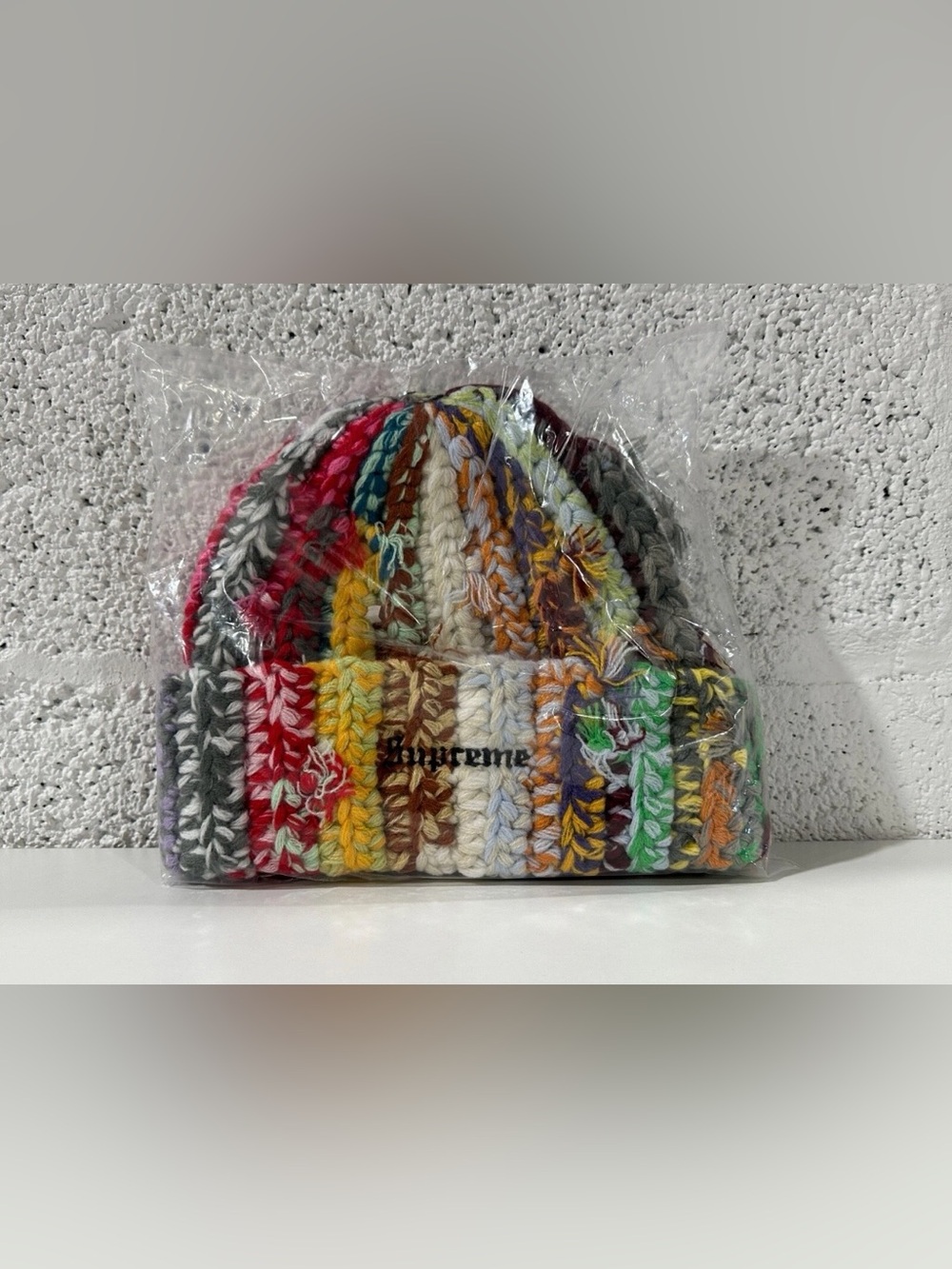 Hand Tied Supreme Multicolor Knit Beanie